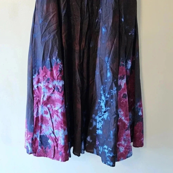 Adolfo Dominguez Tie Dye Artistic Boho Midi Feminine Multicolor Cotton Dress 6. - Picture 14 of 16